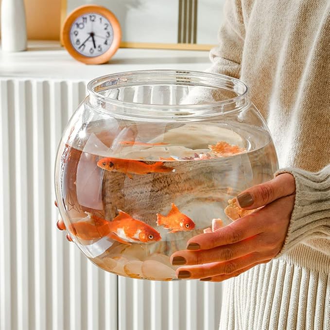 Ipetboom Plastic Fish Bowl Vases Small Aquarium Tank Bubble Bowl Round Bowl Terrarium Globe Flower Vase for Candy Drinks Carnival Games Prizes Centerpieces and Party Decoration PAWPICO