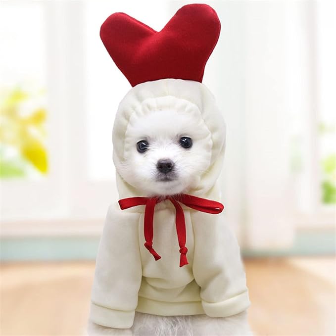 Warm Dog Winter Clothes Cute Fruit Dog Coat Hoodies Fleece Pet Dogs Costume Jacket for French Bulldog Chihuahua Ropa para Perro(White,XXL) - PAWPICO