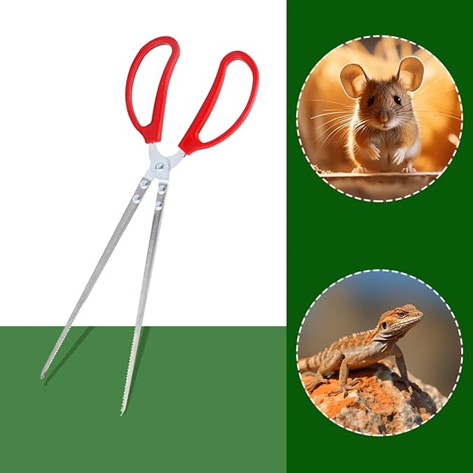 2pcs Snake Feeding Tongs, 15 inch Snake Hook Snake Grabber Tool Snake Stick Reptile Tongs for Bearded Dragon Snake Reptile Gecko Tank Accessories Terrarium Supplies TUICARE