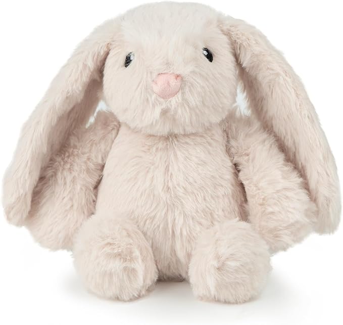 Best Pet Supplies Interactive Bunny Buddy Dog Toy with Crinkle and Squeaky Enrichment for Small and Medium Breed Puppies or Dogs, Cute and Plush - Bunny (Beige), Small - PAWPICO