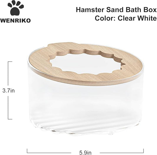 Hamster Sand Bath Box, Small Animal Bathroom & Digging Room, Hamster Litter Box, Easy to Clean, for Dwarf Hamster, Syrian Hamster, Gerbil and Other Small Animal Wenriko