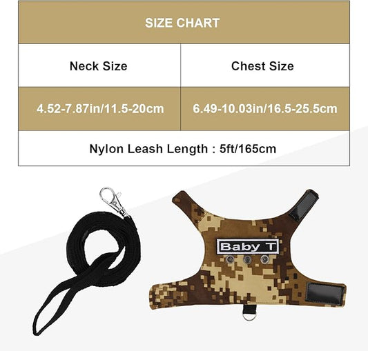 Hypeety Bearded Dragon Harness and Leash Set Adjustable Escape Proof Lizard Leash 4 Pack Outdoor Walking Training Leash and Harness for Bearded Dragon Lizard Reptiles (Coffee Color) Hypeety