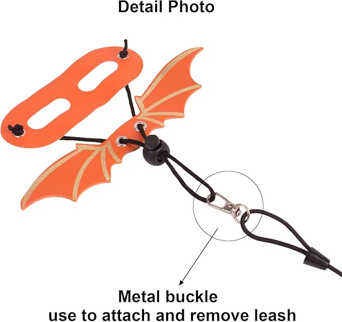 ADOGGYGO Bearded Dragon Leash Harness, 3 Size Pack Orange Leather Wing Lizard Harness with Removable Lizard Leash for Bearded Dragon Lizard Reptiles (Orange) ADOGGYGO