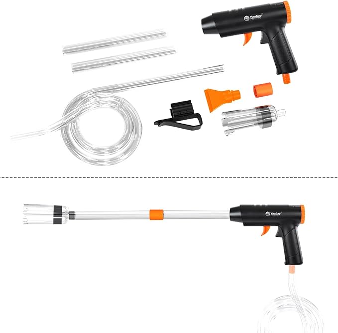 132GPH Manual Aquarium Gravel Cleaner, Fish Tank Siphon Vacuum Cleaner with Adjustable Water Flow for Cleaning Dirt, Water Change & Wash Sand Aquarium Cleaning Tools Yaubay