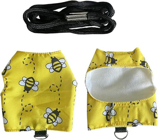 Lizard Clothes with Leash for Real Lizard,Bearded Dragon Harness and Leash Set,Leopard Gecko Costume,Reptile Hoodies Apparel for Skin Protection (Bee) Anelekor