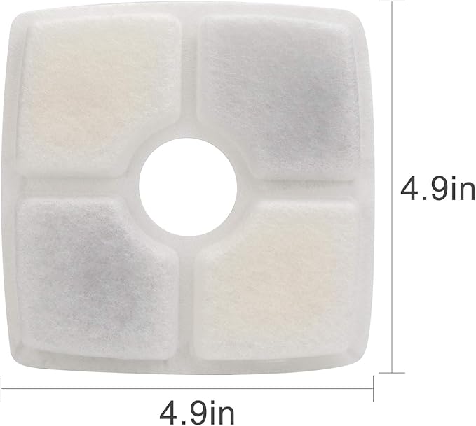 Cat Water Fountain Filter, Square Pet Fountain Filters, 8 Filters Pack for Stainless Steel Top Pet Fountain - PAWPICO