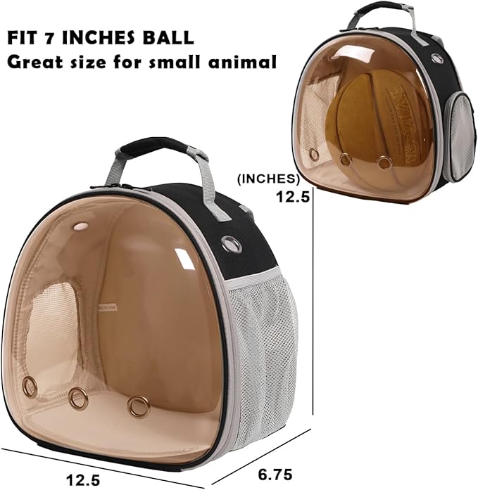 Bearded Dragon Travel Backpack with Harness and Leash Set,Lizard Backpack Travel Carrier,Space Capsule Clear Bubble Window Astronaut Reptile Carrier Backpack, Airline Approved WEVONIGU