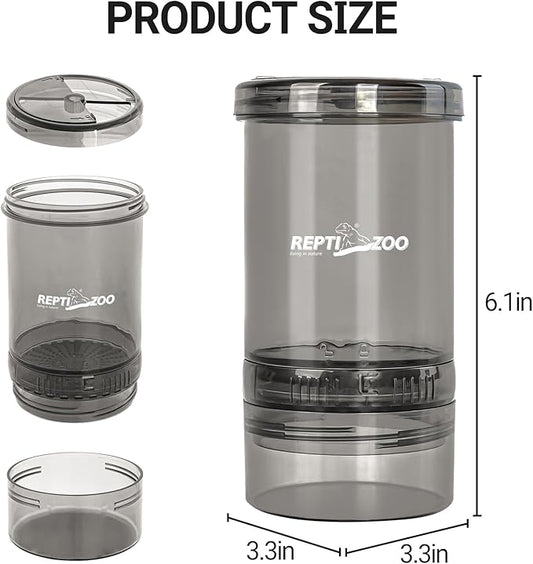 REPTI ZOO Reptile Cricket Powder Mixer, Insect Calcium Mixer, Cricket Nutrients Shaker for Gecko Snake Lizards, Feed Dispenser for Reptile & Amphibians | Terrarium Tank Accessories REPTIZOO