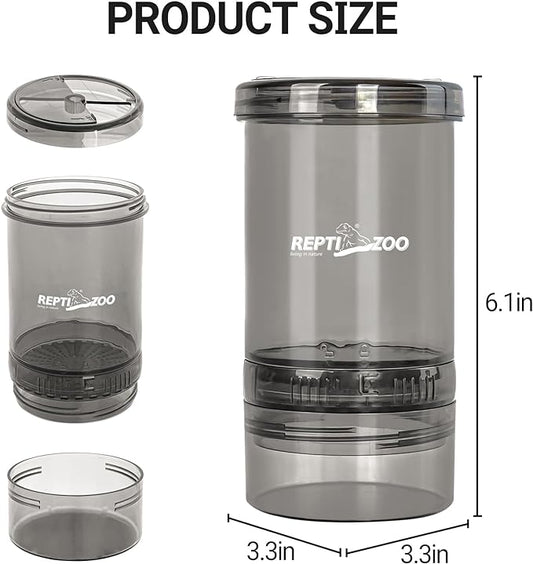 REPTI ZOO Reptile Cricket Powder Mixer, Insect Calcium Mixer, Cricket Nutrients Shaker for Gecko Snake Lizards, Feed Dispenser for Reptile & Amphibians | Terrarium Tank Accessories REPTIZOO
