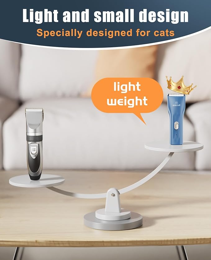 oneisall Pet Clipper for Cat Matted Hair, Pet Shaver for Cats Quiet Pet Hair Clippers Cordless Cat Clippers for Matted Hair Cat Clippers for Long Hair - PAWPICO