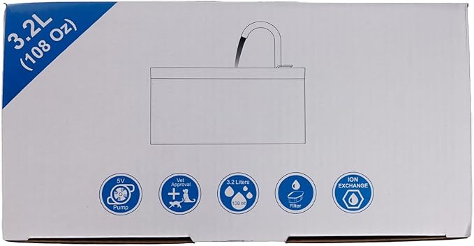Cat Water Fountain: 108oz/3.2L Cat Fountain Super Silent Pet Water Fountain - Water Fountains for Cats Indoor - Faucet Cat Fountain - Quiet Water Pump - Suitable for Cats and Dogs - BEMOONY - PAWPICO