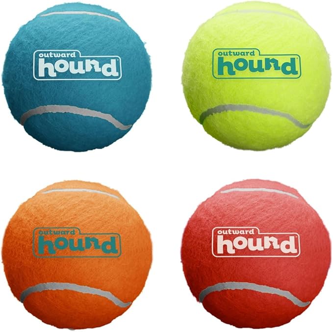 Outward Hound Squeaker Ballz Fetch Dog Toy, Medium - 4 Pack - PAWPICO