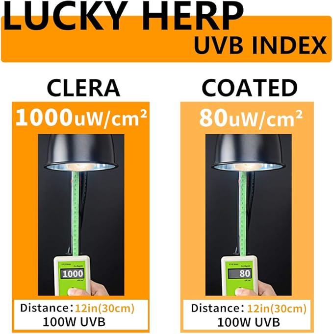 LUCKY HERP 100 Watt UVA+UVB Full Spectrum Vapor Heat Lamp Bulb, High Intensity Self-Ballasted Heat Basking Lamp/Bulb/Light for Reptile and Amphibian, Sun Lamp for Bearded Dragon Lizard Turtle(Clear) LUCKYHERP
