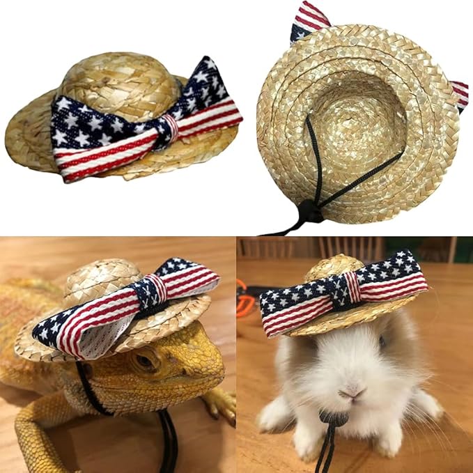 Bearded Dragon Pet Caps Tiny Pet Costume Supplies Party Daily Decor Small pet Adjustable for Bearded Dragon Lizard Reptiles HOKABLE