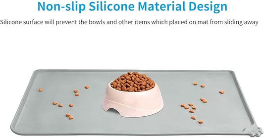 AUDWUD Silicone Waterproof Dog Cat Pet Feeding Mats,Anti Slip Pet Bowl Mats,Pet Feeding Mat - PAWPICO