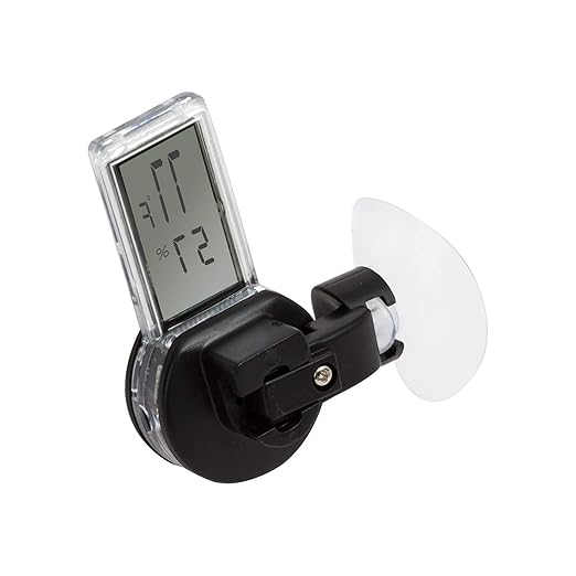 REPTI ZOO Reptile Terrarium Thermometer Hygrometer Digital LCD Display Pet Rearing Box Reptiles Tank Thermometer Hygrometer with Suction Cup REPTIZOO