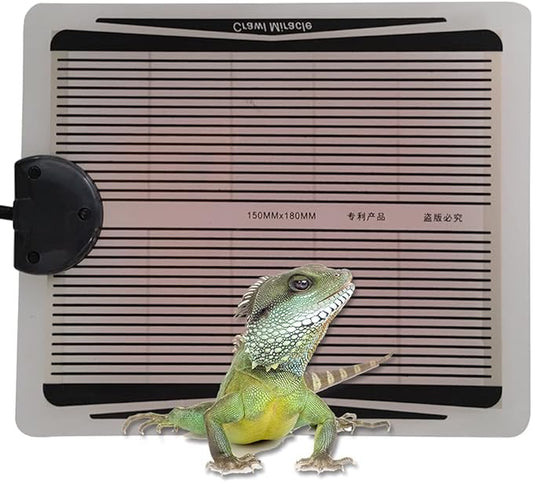 Reptile Heat Pad, Adjustable Temperature Control Lizard Terrarium Heating Mat for Small Animals Snake Turtle Bearded Dragon Gecko and Plant (5W) APlayfulBee