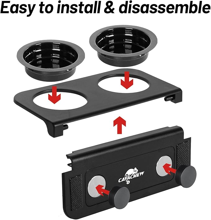 Magnetic Gecko Feeding Ledge, ABS Foldable Reptile Feeder Ledge with 6pcs Plastics Cups, 2 in 1 Reptile Food Water Dish, Terrarium Bowl for Chameleon Iguana, Strong Magnets, Easy to Clean CAVACHEWReptileSupplies