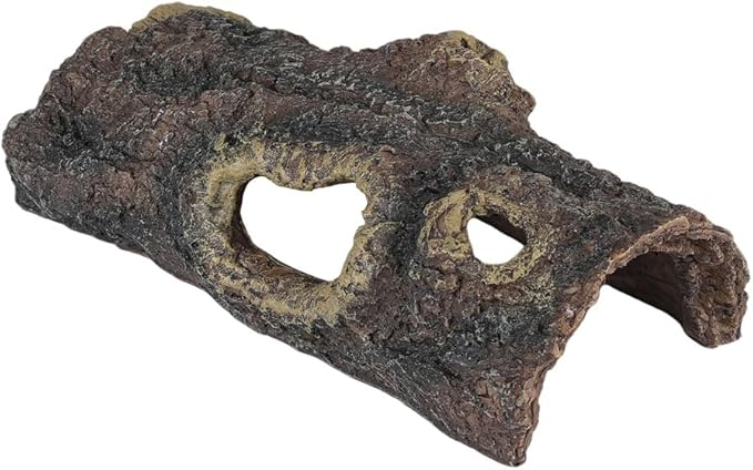 Reptile Hides Resin Hollow Tree Trunk Hideout – Reptile and Amphibians Caves. Premium Non-Toxic Decorative Resin for Terrariums. Ideal for Lizards,Snakes,Geckos,Frogs,Spiders,Scorpions... Large Size PAWPICO