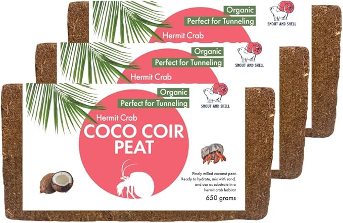 Snout and Shell Coco Peat Reptile & Amphibian Bedding 1.4 lbs - Perfect for Frogs, Salamanders, Geckos & Snakes Tunneling - 100% Organic Coconut Husks - 650 Grams, Brown SNOUTANDSHELL