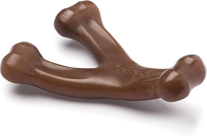 Benebone Wishbone Durable Dog Chew Toy for Aggressive Chewers, Real Peanut, Made in USA, Small, for Any breed - PAWPICO