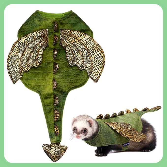 Rabbit Harness Leash Set, Halloween Rabbit Costume Adjustable Small Animal Dinosaur Leash Harness for Rabbits (Large HOKABLE