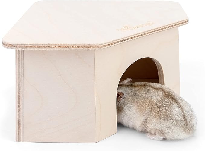 Niteangel Birch Chamber-Maze Hamster Hideout - Small Pets Woodland House Habitats Decor for Hamster Mice Gerbils Mouse Niteangel