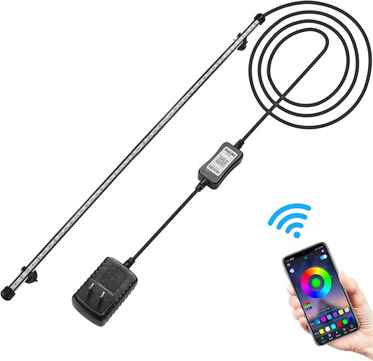 GreenSun Fish Tank Aquarium Light: Submersible Led Lamp - 108 Inch Waterproof Strip Spotlight with APP Control GreenSun