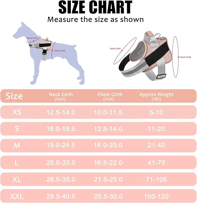 Bolux Dog Harness, No-Pull Reflective Dog Vest, Breathable Adjustable Pet Harness with Handle for Outdoor Walking - No More Pulling, Tugging or Choking Bolux