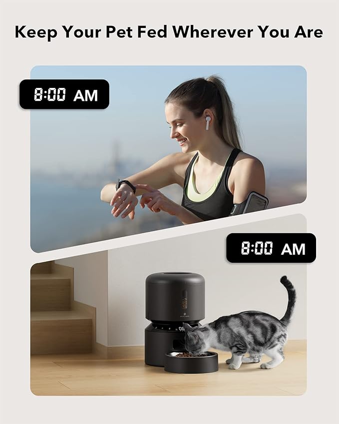 PETLIBRO Automatic Cat Feeder, Automatic Cat Food Dispenser with Freshness Preservation, Timed Cat Feeders for Dry Food, Up to 50 Portions 6 Meals Per Day, Granary Pet Feeder for Cats - PAWPICO