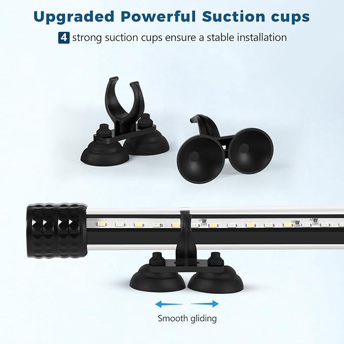 Tatub 19'' Submersible Aquarium Light with 3 Lighting Modes,7.8W Full Spectrum Led Fish Tank Light with 10 Levels of Brightness,Underwater Aquarium Lights for Fish Tank with Timer Auto On/Off Tatub