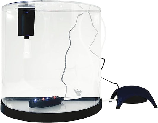 Tetra 3 Gallon Small Fish Tank, Aquarium Starter Kit, with Filter, Air pump, & Color Changing Light, Half Moon shape, for Gold Fish & Betta Tetra