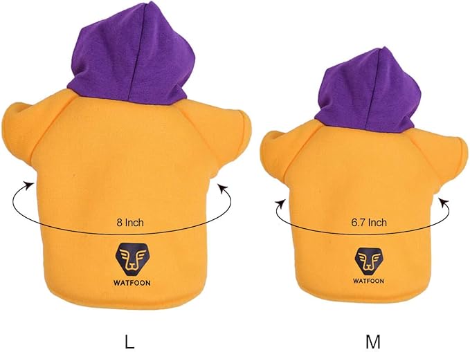 WATFOON Bearded Dragon Clothes Tank Accessories Costume Reptile Hoodies Apparel Handmade Warm Coat Jacket for Skin Protection Photo Party Lizard Small Animal Gecko Chameleon (Purple/Yellow) WATFOONpets