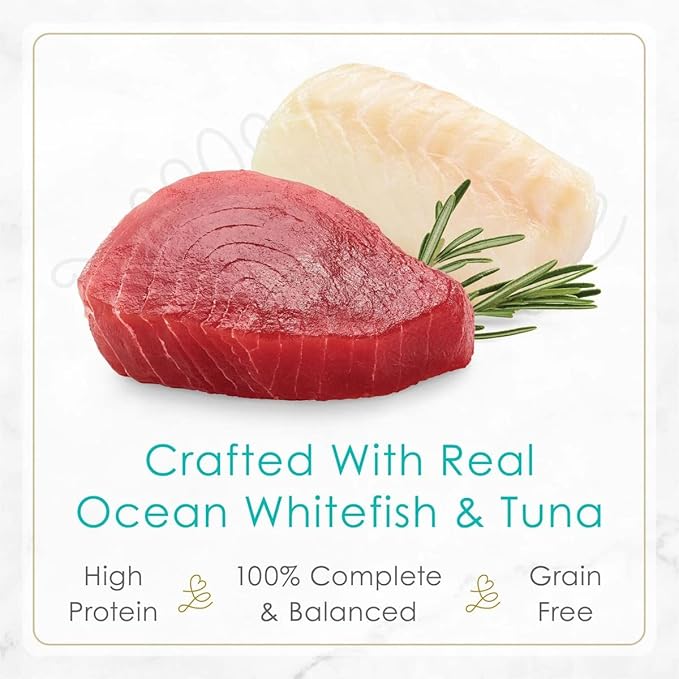 Fancy Feast Gourmet Grain-Free Meals Wet Cat Food Pate and Gravy Petites 10 Twin Pack Trays, 20 Servings (Ocean Whitefish & Tuna Pate) - PAWPICO