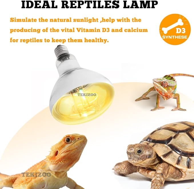 100W UVB UVA Heating Lamp Self-Ballasted Bulb Full Spectrum Basking Spot Light lamp for Reptile and Amphibian TEKIZOO