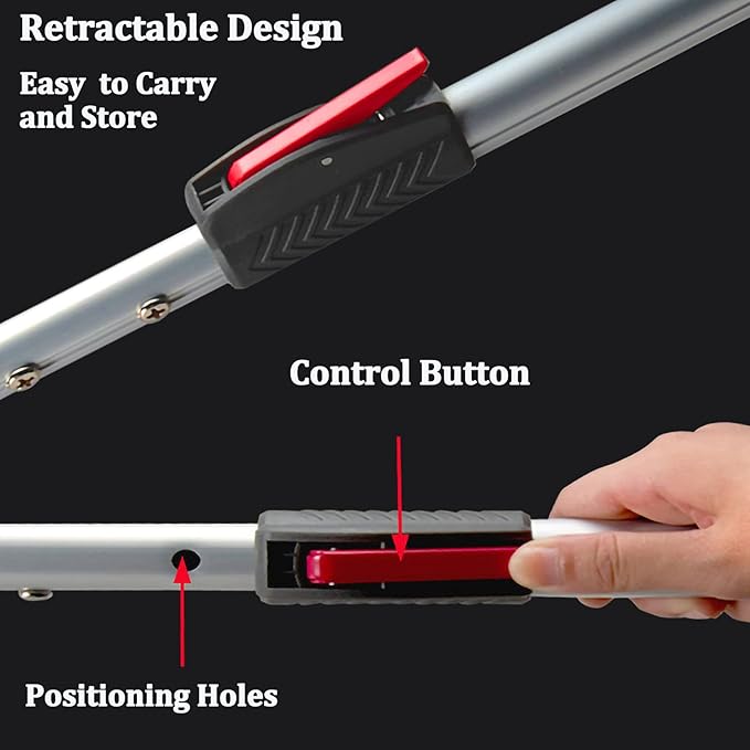 87'' Telescopic Snake Tongs, Aircraft-Grade Aluminum Alloy Reptile Grabber Rattle Snake Catcher Wide Jaw Handling Tool with Lock for Hunting Game Finders PAWPICO