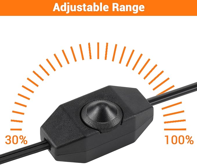 2Pcs Reptile Dimming Thermostat Heat Lamp Temperature Controller, Reptile Knob Dimmer for Heating Pad & Heat Lamp, 200W MAX REPTITRIP