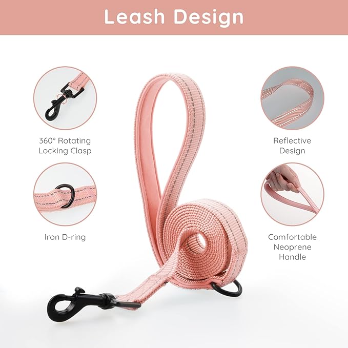 BELLA & PAL Puppy Harness with Leash Set, Dog Harness for Small Dogs No Pull, Dog Leash for Small Dogs, Step in Harness for Extra Small Dogs, Pink Harness, S BELLAPAL