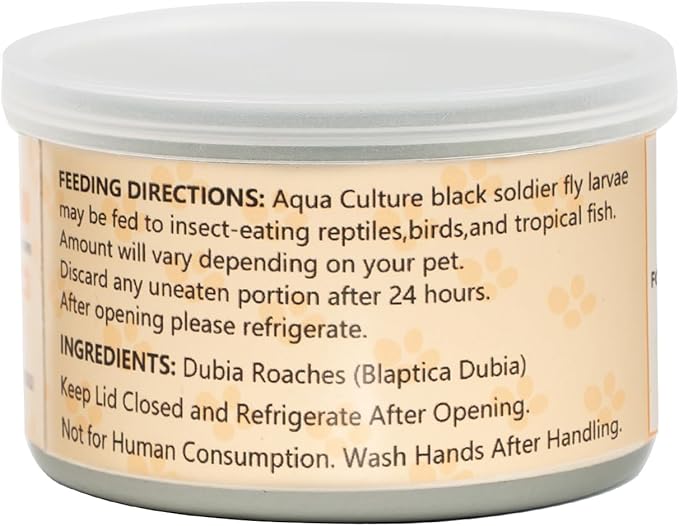 6 Pack Canned Dubia Roaches for Reptiles, Fish, Birds and Small Animals, Dubia Roaches, Healthy High Protein Treat, Reptile Bird Fish Food 7.2 Ounces Total Jadingfarm