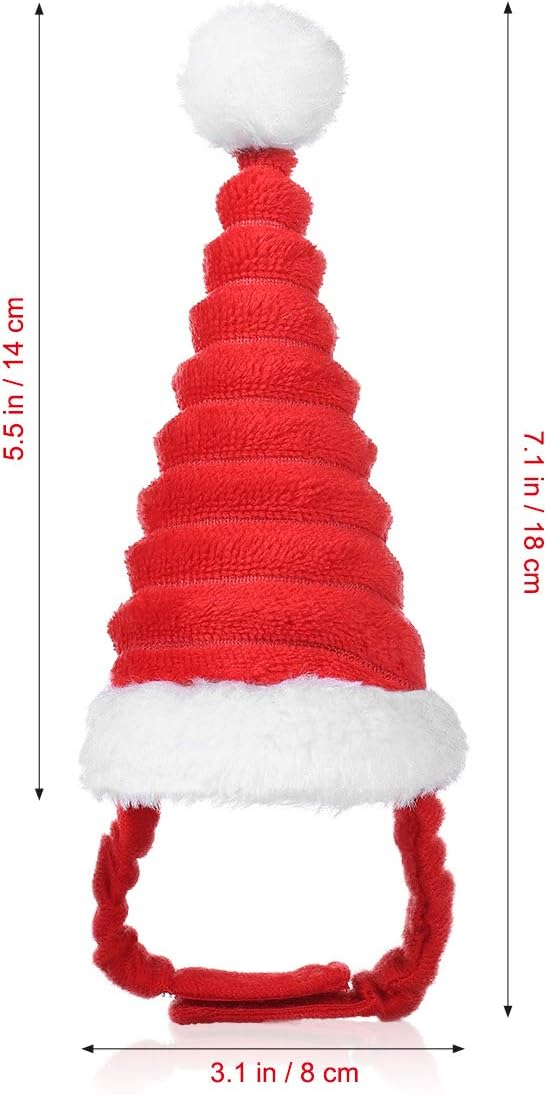 POPETPOP Small Pet Christmas Hat Hamster Santa Hat Birthday Party Cone Hat Holiday Costume Hat for Guinea Pig Hamster Squirrel Chinchilla Gerbil POPETPOP