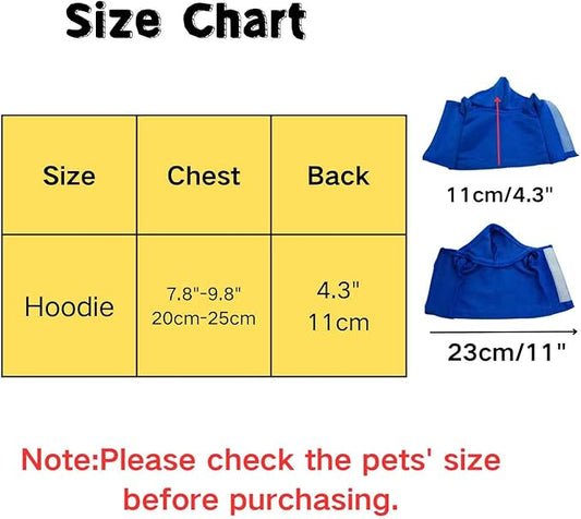Lizards Clothes for Bearded Dragon Cotton Hoodies Leopard Gecko Costume, Reptile Hoodies Apparel for Skin Protection TTMIMIK