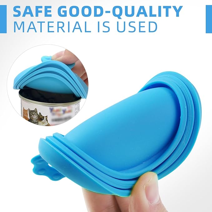 3 Pack Pet Food Can Covers Universal Can Lids Safe/Silicone Dog&Cat Food Can Lid Covers (green+blue+orange) - PAWPICO