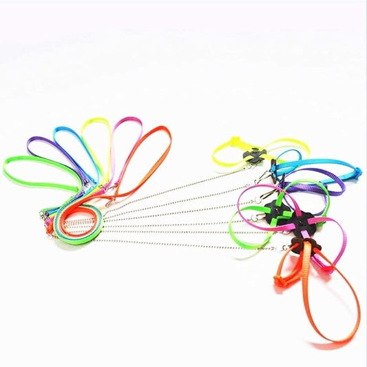 Adjustable Reptile Lizard Harness Leash,Turtle Lizard Pet Traction Belt Bearded Dragon Accessories Soft Small Pet Animal Harness Rope,1.2M (Purple) Sawyd