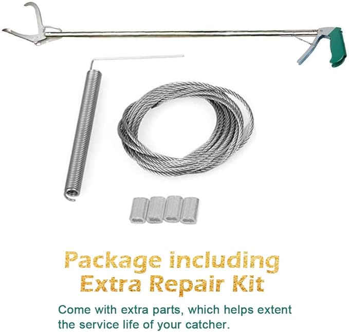 IC ICLOVER Snake Tongs, Upgrade 60 Inch Extra Long Snake Grabber Professional Heavy Duty Reptile Rattle Snake Catcher Wide Jaw Handling Tool with Lock, Non-Slip Grip Handle ICICLOVER