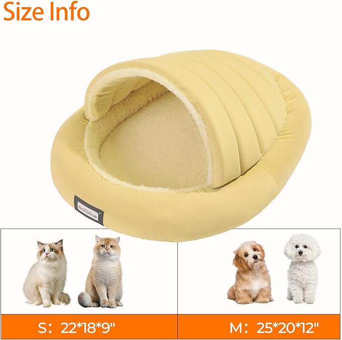Balance 2 in 1 Cat Bed Cave for Kittens and Small Dogs, Cat Tents for Indoor Cats, Covered Cat Beds with Removable Cushion, Calming Cat Nest, Cat Hideaway, Washable Cat House with Non-Slip Bottom - PAWPICO