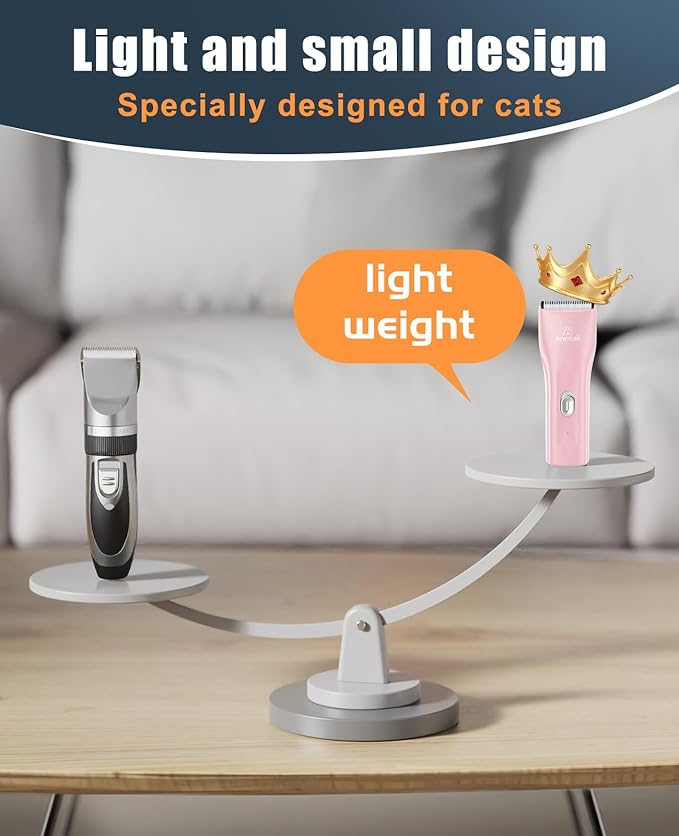 oneisall Pet Clipper for Cat Matted Hair, Pet Shaver for Cats Quiet Pet Hair Clippers Cordless Cat Clippers for Matted Hair Cat Clippers for Long Hair - PAWPICO