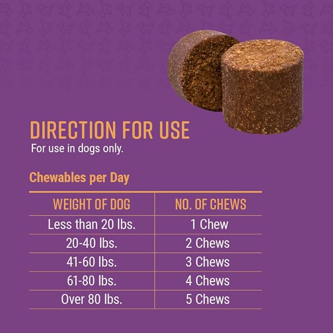 Sentry Calming Chews for Dogs, Calming Aid Helps to Manage Stress & Anxiety, with Pheromones That May Help Curb Destructive Behavior & Separation Anxiety, Calming Health Supplement for Dogs, 60 Count Sentry