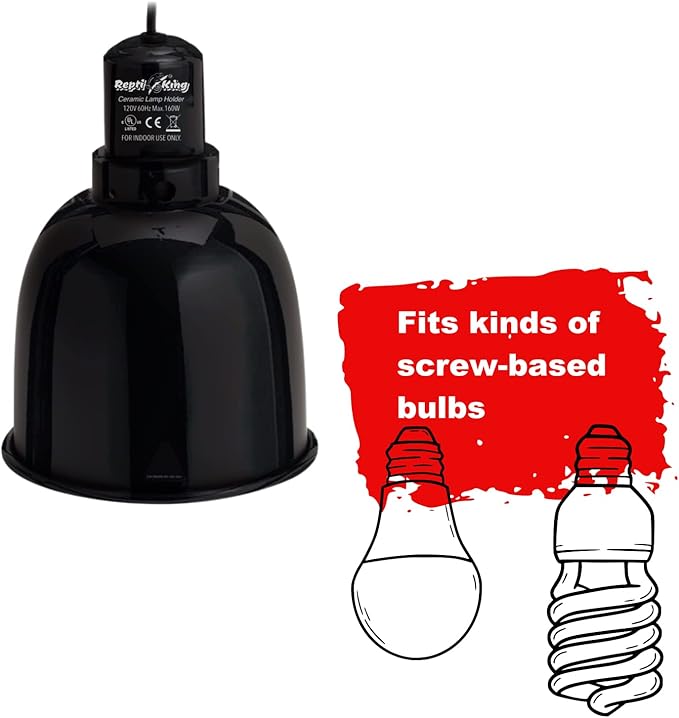 Reptile Light Fixture, 2-Pack 5.5'' Deep Dome for Reptile Light/Heat Lamp/UVB Light, 5.5 Inch Light Reflector Dome ReptiKing