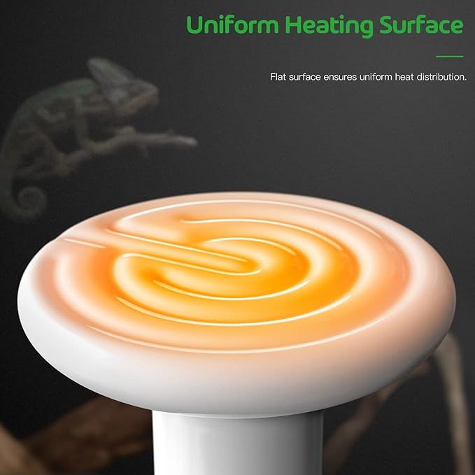 HealSmart Reptile Heat Lamp Bulb Ceramic Heat Emitter 100W No Light Emitting Brooder Coop Heater for Amphibian Pet & Incubating Chicken, White (Pack of 3) HealSmart