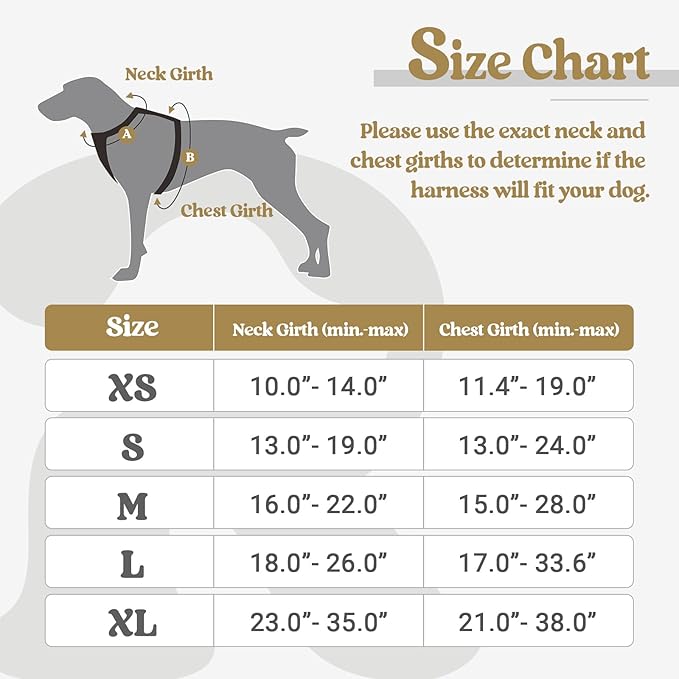 rabbitgoo Dog Harness No Pull with 2 Leash Clips, Adjustable Soft Padded, Reflective Oxford No Choke Pet Vest with Easy Control Handle for Large Dogs, Beige, L rabbitgoo